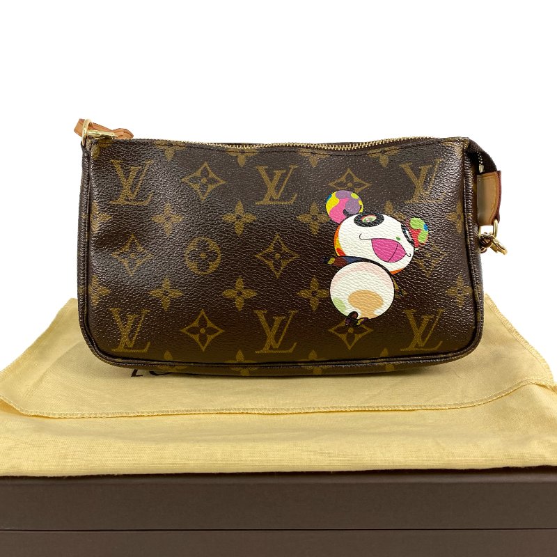 △ Louis Vuitton 路易威登 Brown Coated Canvas Monogram Panda Pochette Accessoires Handbag M51981 啡色塗層帆布經典老花手袋 - 257028284-0