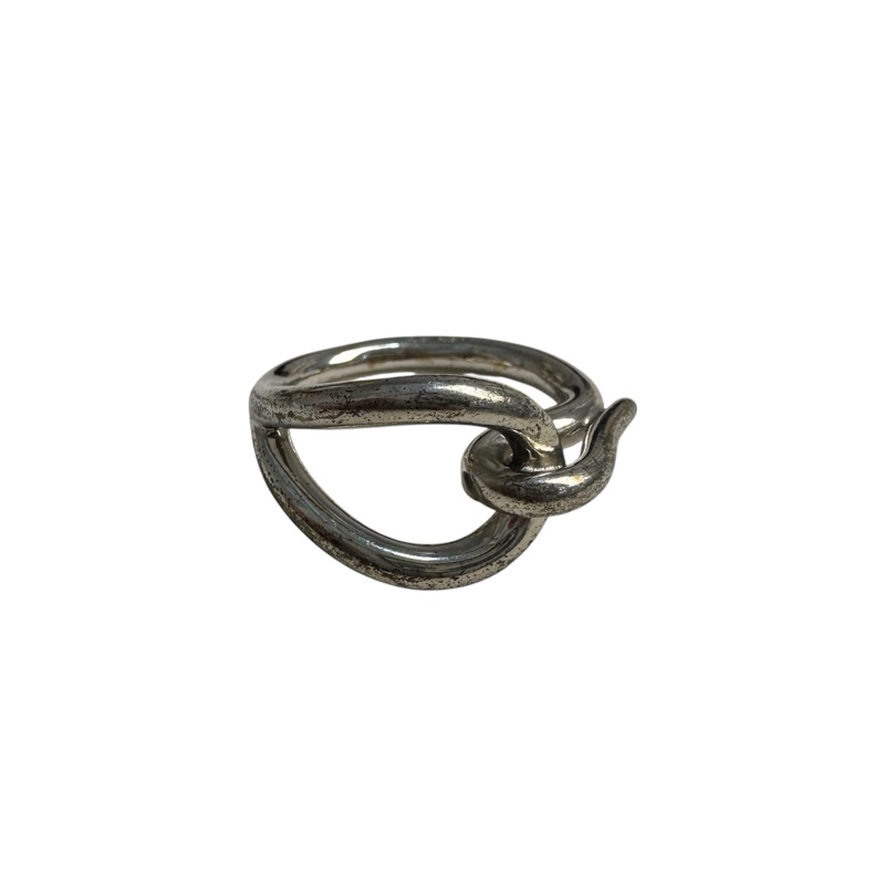 Hermes 中古銀色扭結絲巾環絲巾扣-1