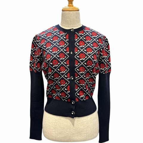 MIU MIU 花卉針織開襟外套 42碼 全新未穿 經典復古款