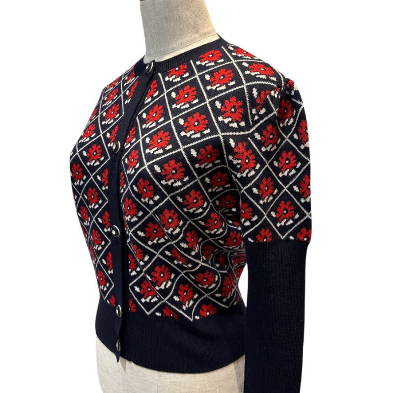 MIU MIU 花卉針織開襟外套 42碼 全新未穿 經典復古款-2