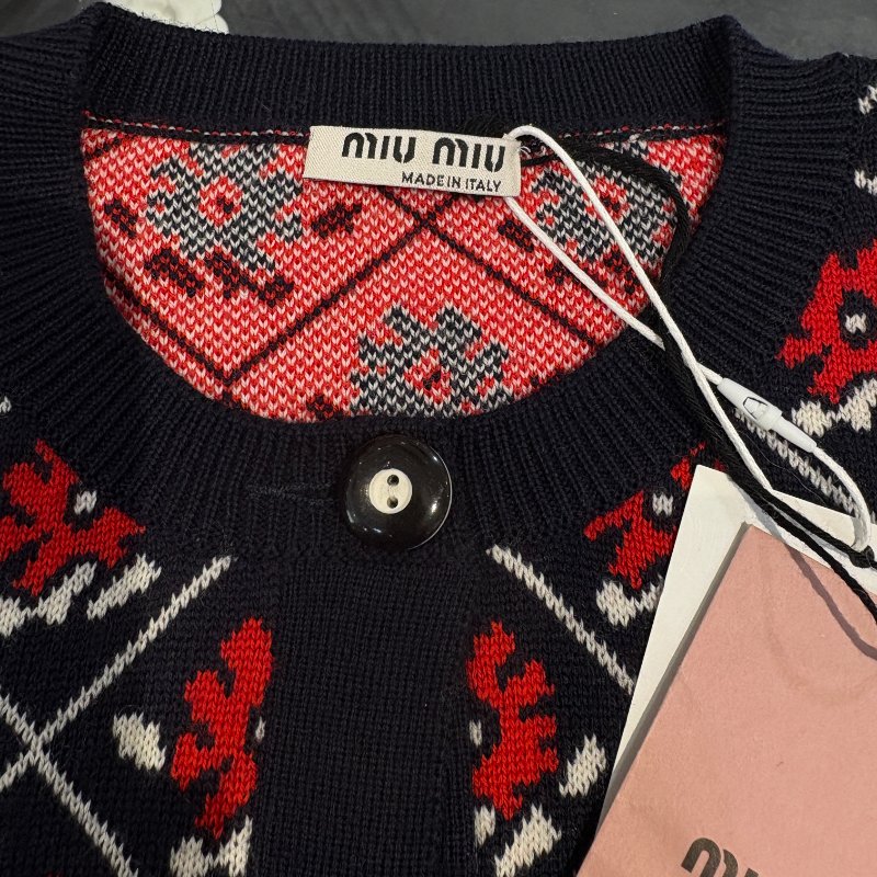 MIU MIU 花卉針織開襟外套 42碼 全新未穿 經典復古款-5