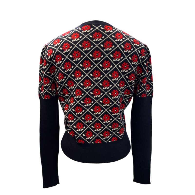 MIU MIU 花卉針織開襟外套 42碼 全新未穿 經典復古款-9