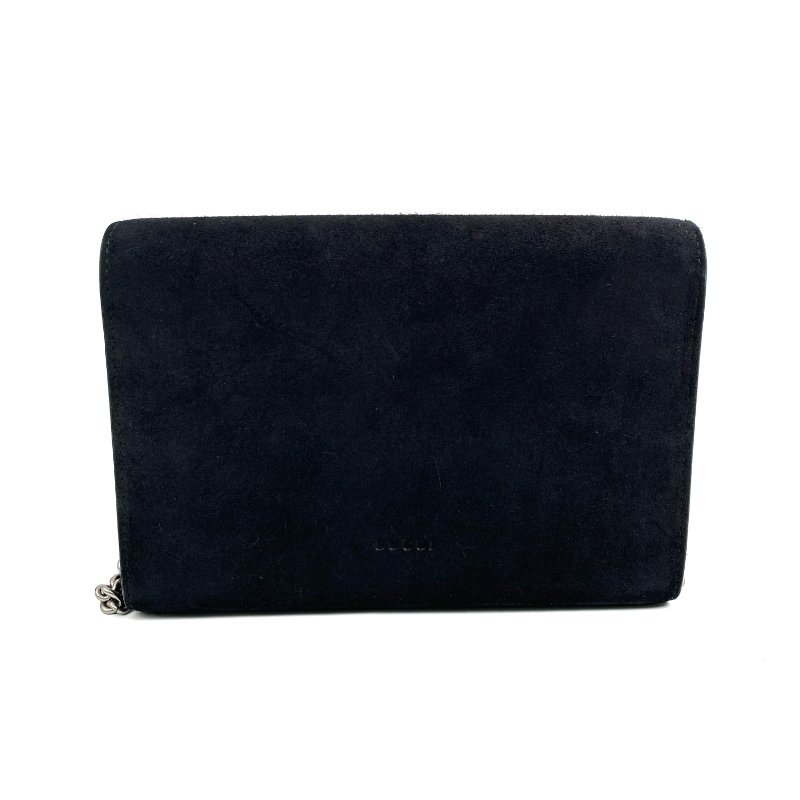 ☆ Gucci 古馳 Black Suede Chain Shoulder Bag 401231 黑色麂皮鏈條肩揹袋 - 267000296-2