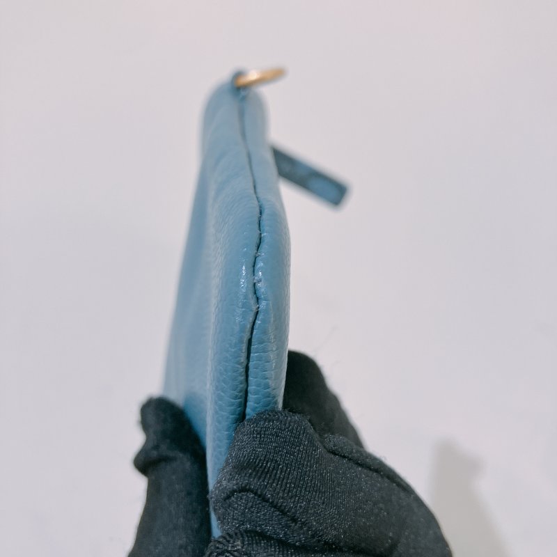 TK1948	香奈兒22  小號 荔枝牛皮 垃圾袋 灰藍色 Tote Bag Small Caviar Blue x GHW-19