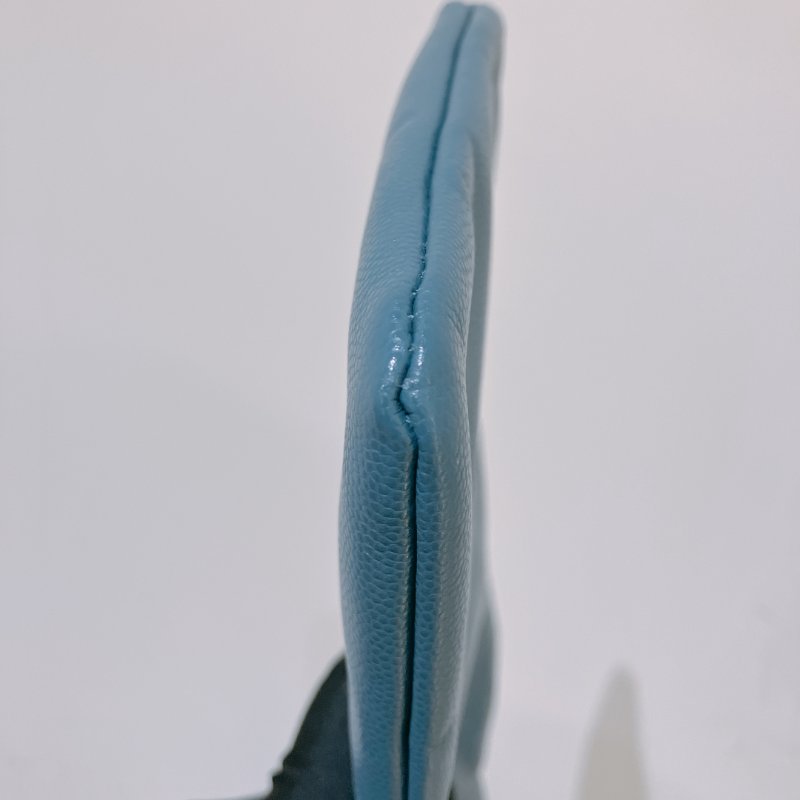 TK1948	香奈兒22  小號 荔枝牛皮 垃圾袋 灰藍色 Tote Bag Small Caviar Blue x GHW-20