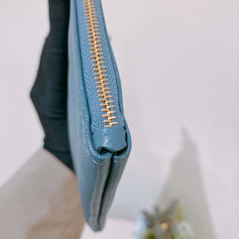 TK1948	香奈兒22  小號 荔枝牛皮 垃圾袋 灰藍色 Tote Bag Small Caviar Blue x GHW-21