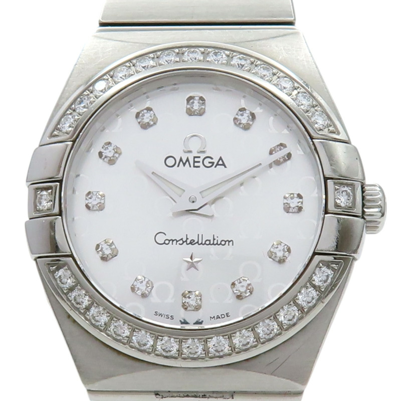 銀色錶盤 不鏽鋼 鑽框 Constellation Quartz 腕錶【OMEGA 歐米茄 】 12315246052001-0