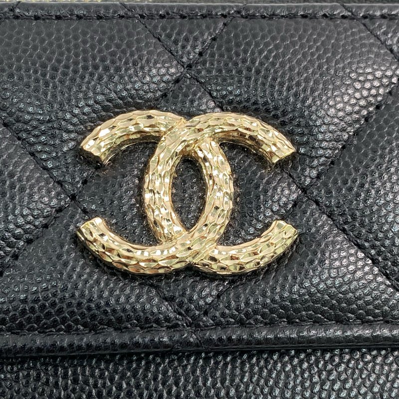 ☆ Chanel 香奈兒 Black Caviar Skin Zip Card Case 黑色粒紋小牛皮卡套 - 267000140-11