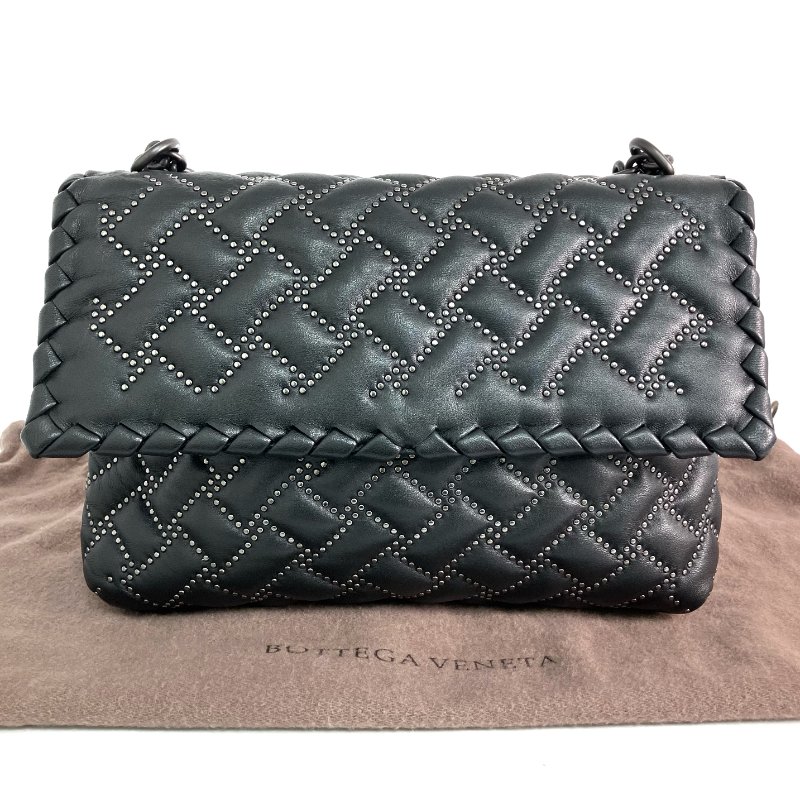 ☆ Bottega Veneta 寳緹嘉 Black Calfskin Chain Shoulder Bag 黑色小牛皮鏈條單肩袋 - 257028969-0