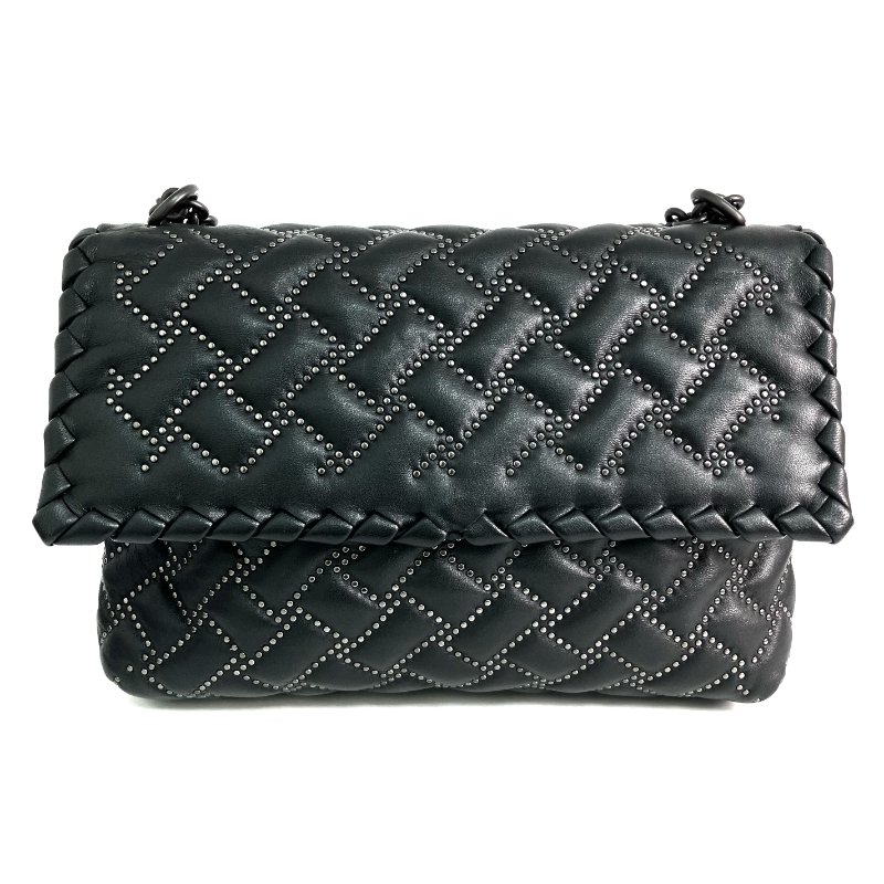 ☆ Bottega Veneta 寳緹嘉 Black Calfskin Chain Shoulder Bag 黑色小牛皮鏈條單肩袋 - 257028969-1