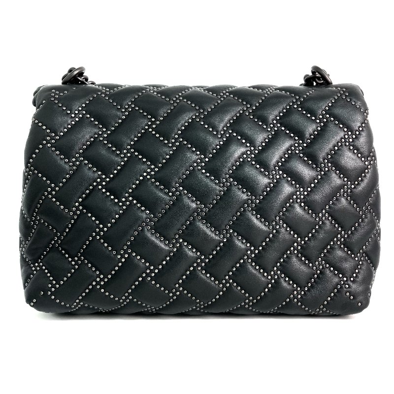 ☆ Bottega Veneta 寳緹嘉 Black Calfskin Chain Shoulder Bag 黑色小牛皮鏈條單肩袋 - 257028969-2