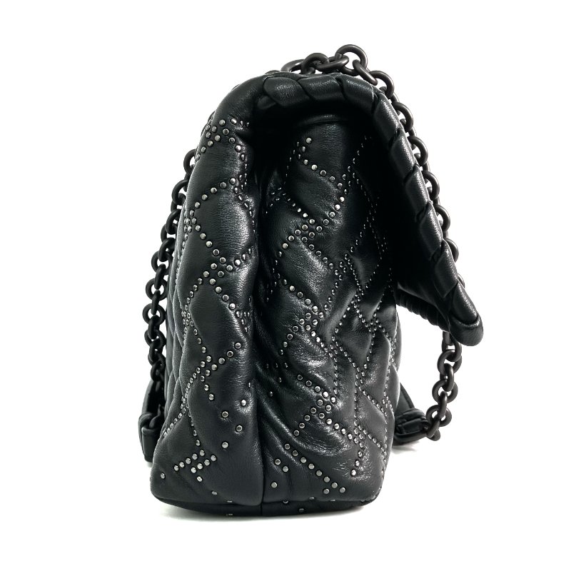☆ Bottega Veneta 寳緹嘉 Black Calfskin Chain Shoulder Bag 黑色小牛皮鏈條單肩袋 - 257028969-4