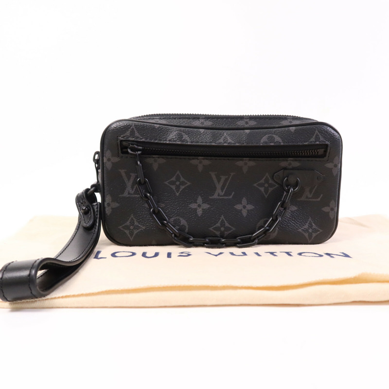 LOUIS VUITTON Monogram Eclipse Pochette Volga Clutch Bag手拿包-8