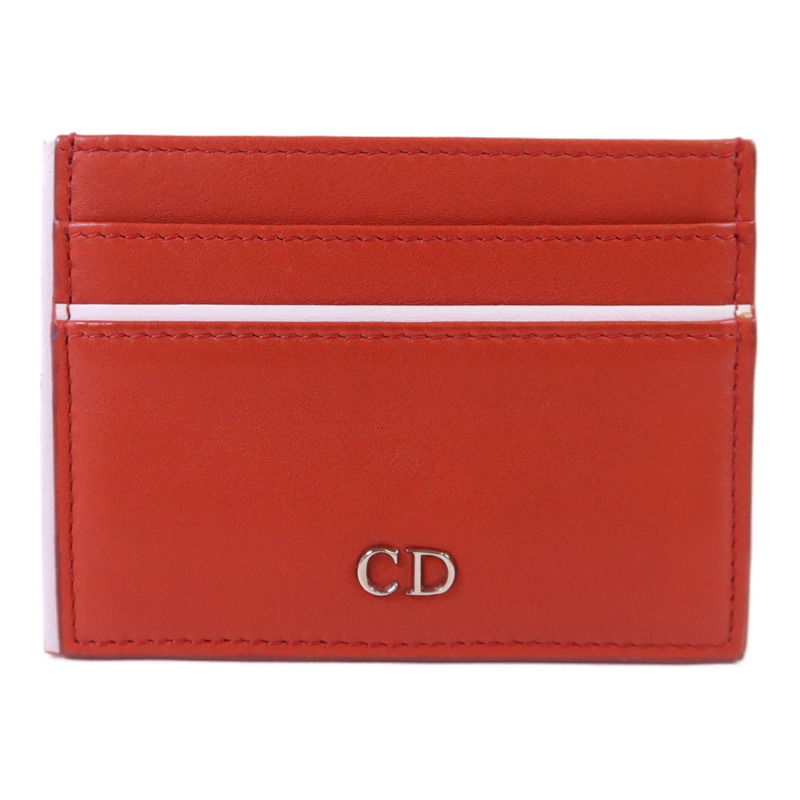 Dior 牛皮皮革Card Holder銀扣卡片套-0
