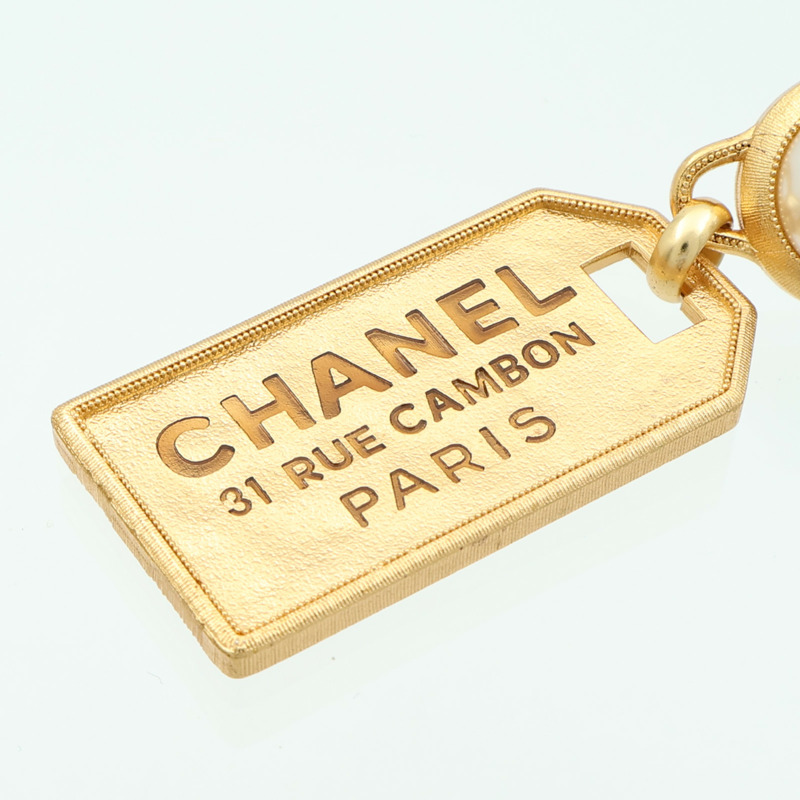 CHANEL PVC/金屬31 Rue Cambon耳環-5