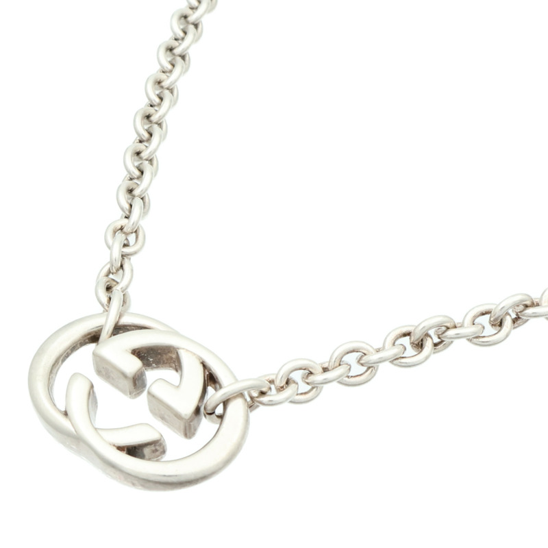 GUCCI 925純銀Interlocking G項鍊-3