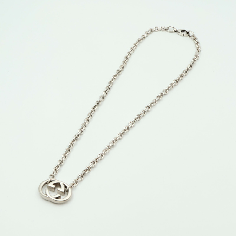 GUCCI 925純銀Interlocking G項鍊-4