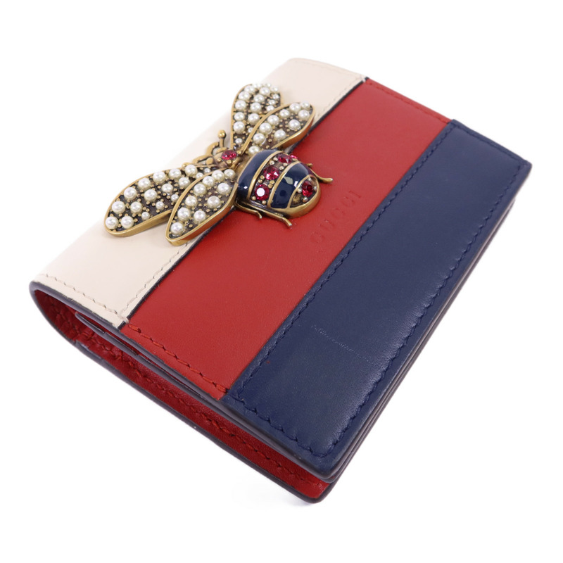 GUCCI 牛皮皮革Queen Margaret金扣錢包-2