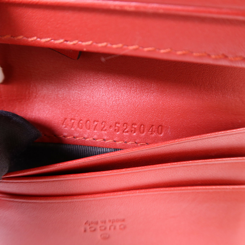 GUCCI 牛皮皮革Queen Margaret金扣錢包-8