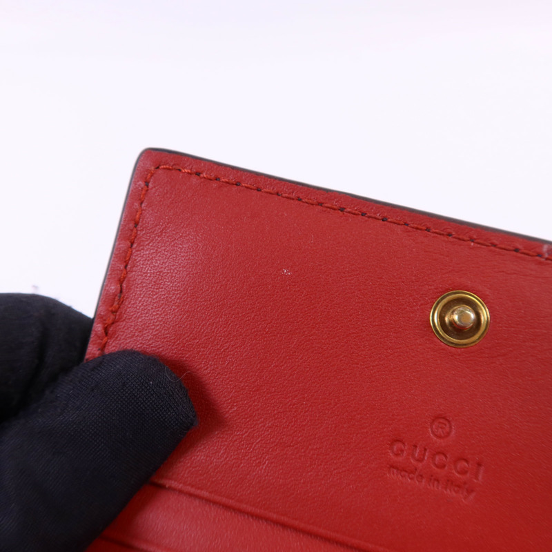 GUCCI 牛皮皮革Queen Margaret金扣錢包-18
