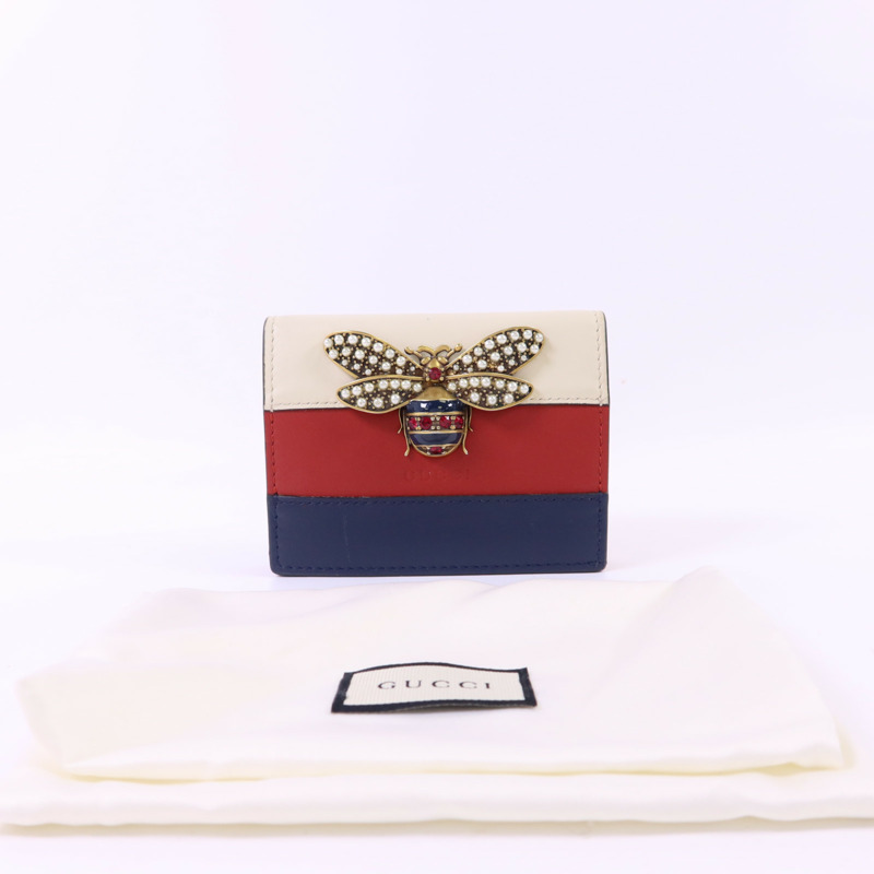 GUCCI 牛皮皮革Queen Margaret金扣錢包-21