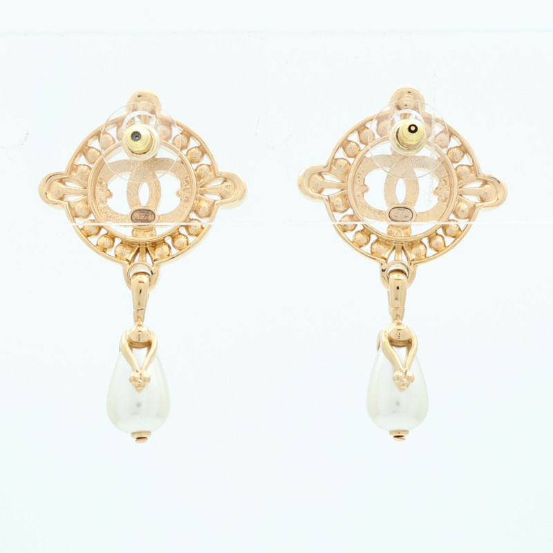 CHANEL 金屬Faux Pearl Drop Earrings耳環-2