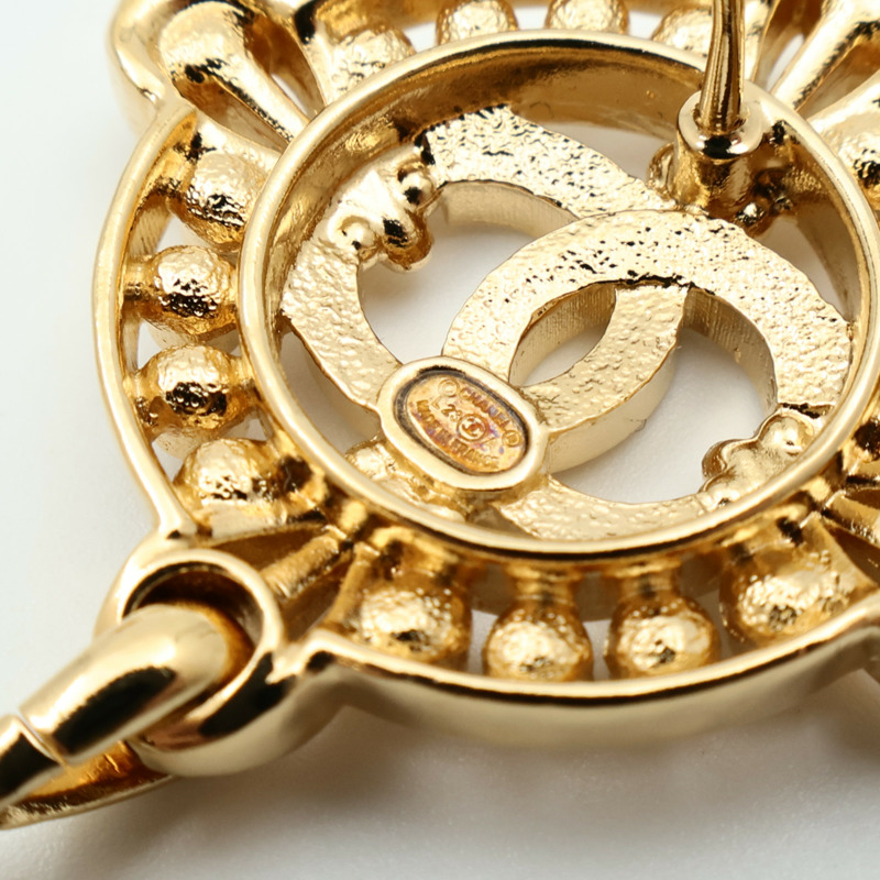 CHANEL 金屬Faux Pearl Drop Earrings耳環-5