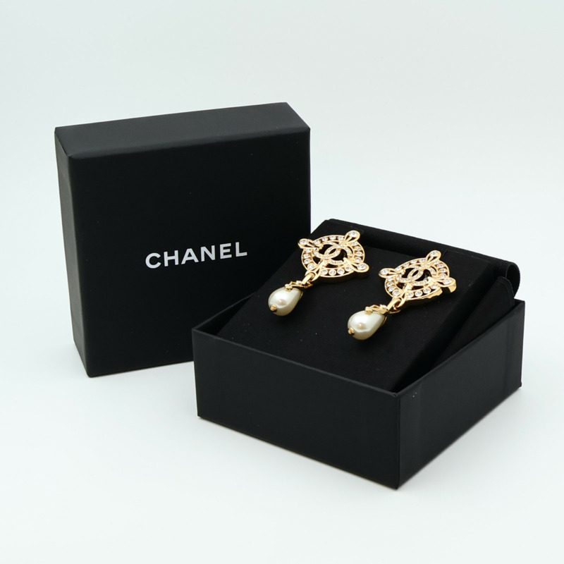 CHANEL 金屬Faux Pearl Drop Earrings耳環-9