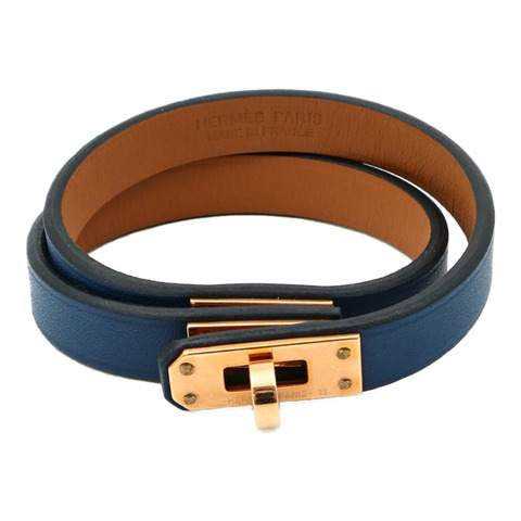 HERMES Swift皮革Mini Kelly Double Tour Bracelet金扣手鏈