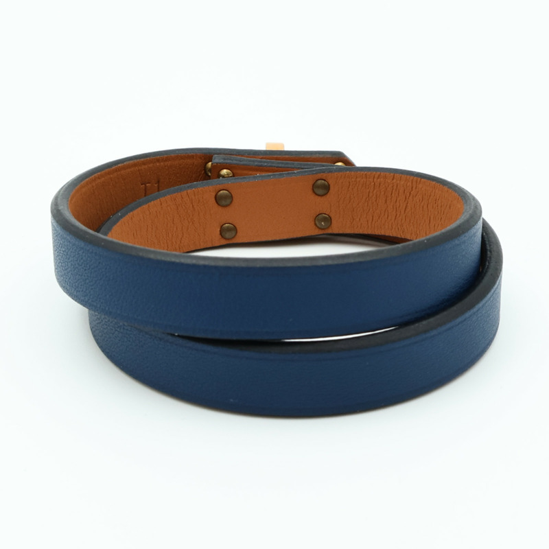 HERMES Swift皮革Mini Kelly Double Tour Bracelet金扣手鏈-2