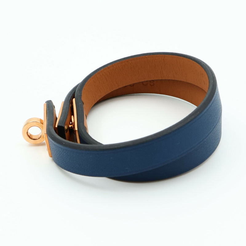 HERMES Swift皮革Mini Kelly Double Tour Bracelet金扣手鏈-3