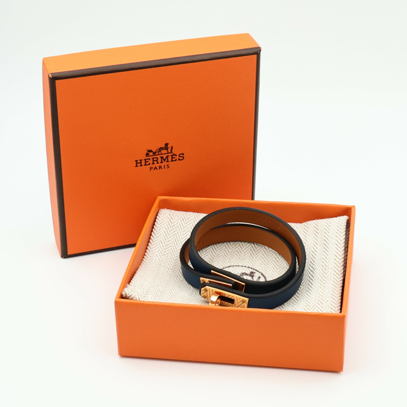 HERMES Swift皮革Mini Kelly Double Tour Bracelet金扣手鏈-11