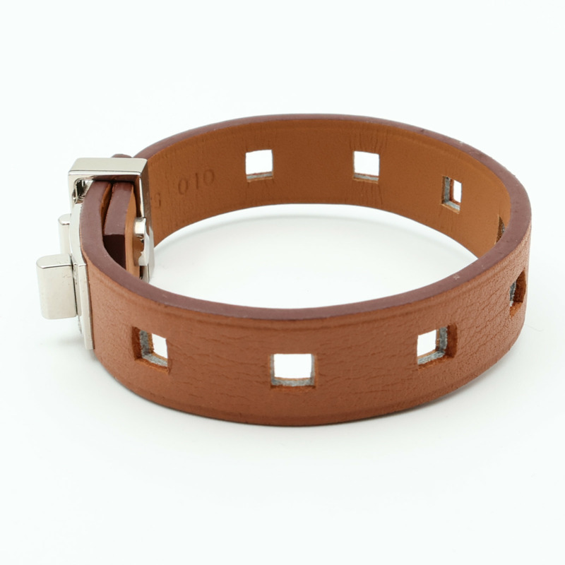 HERMES Swift皮革Mini Dog Bracelet銀扣手鏈-1