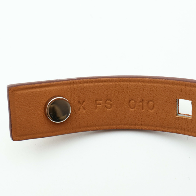 HERMES Swift皮革Mini Dog Bracelet銀扣手鏈-6