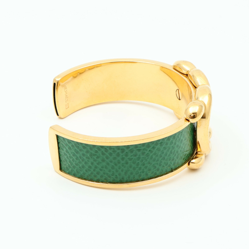 HERMES Epsom皮革Vintage Knot Bangle金屬手鐲-3