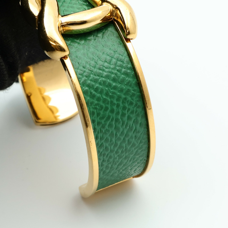 HERMES Epsom皮革Vintage Knot Bangle金屬手鐲-8
