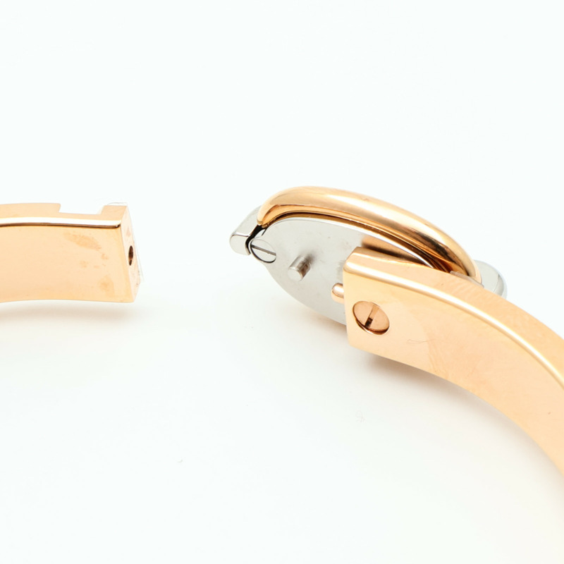 HERMES 琺瑯/金屬Mini Clic Chaîne d'Ancre金扣手鐲Noir-8