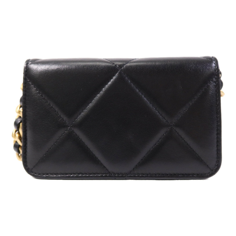 CHANEL 羊皮皮革Chanel 19 Mini鏈帶肩背袋-1