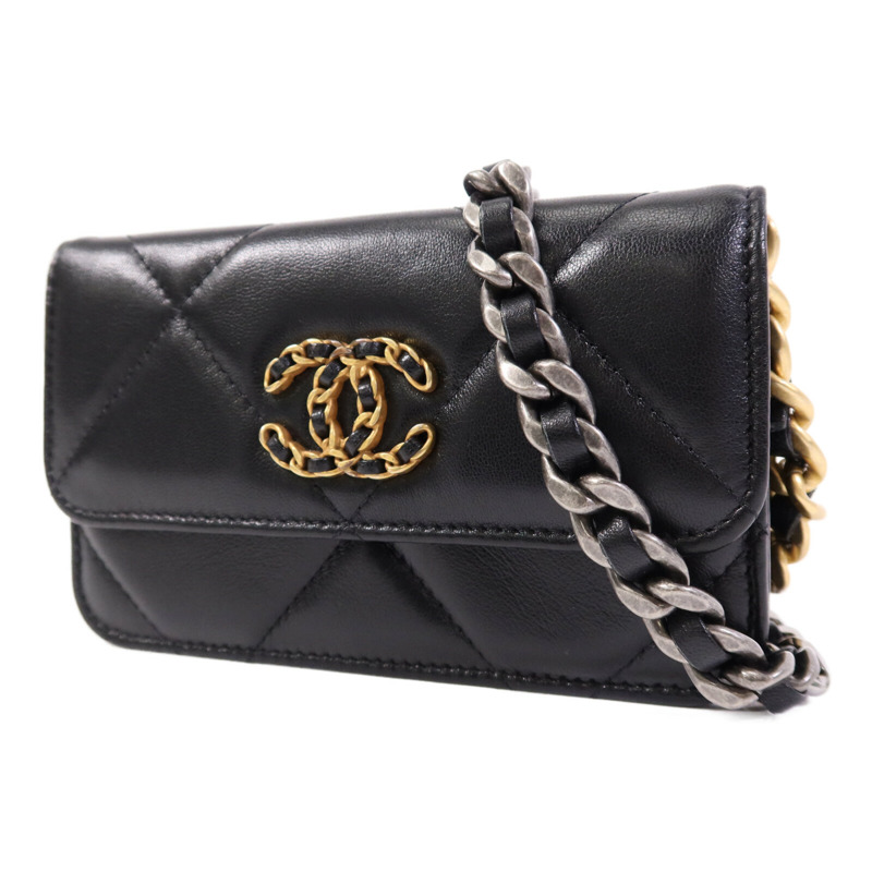 CHANEL 羊皮皮革Chanel 19 Mini鏈帶肩背袋-2