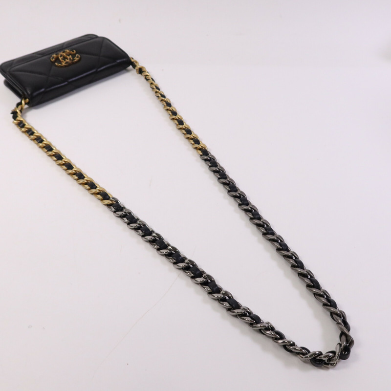 CHANEL 羊皮皮革Chanel 19 Mini鏈帶肩背袋-8