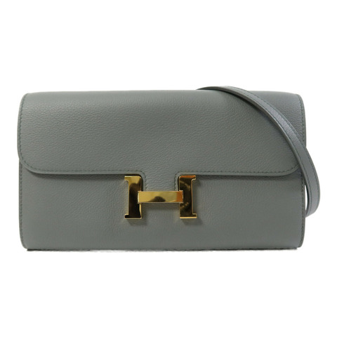 HERMES Evercolor皮革Constance To Go金扣肩背袋Vert Amande