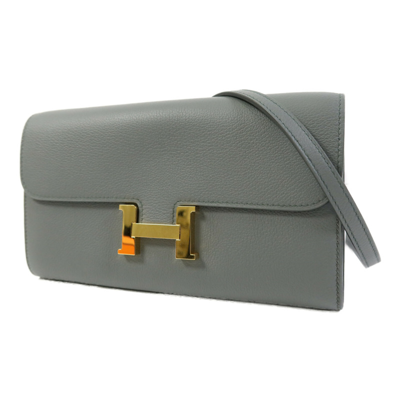 HERMES Evercolor皮革Constance To Go金扣肩背袋Vert Amande-2