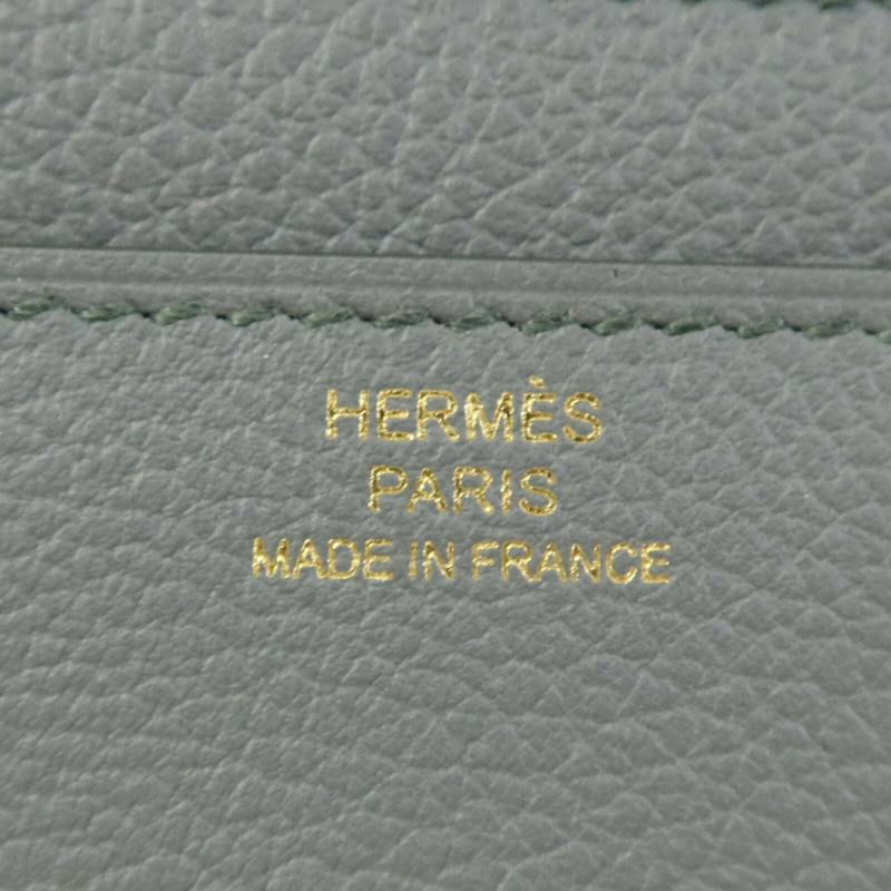 HERMES Evercolor皮革Constance To Go金扣肩背袋Vert Amande-5
