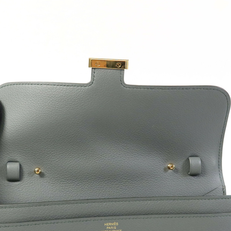 HERMES Evercolor皮革Constance To Go金扣肩背袋Vert Amande-14