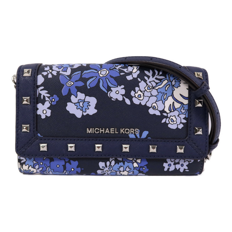 Michael Kors 塗層帆布Shoulder Bag銀扣肩背袋-0