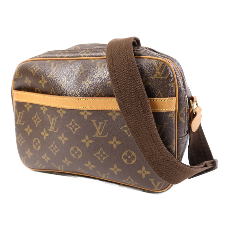 LOUIS VUITTON Monogram Reporter PM金扣肩背袋棕色-2