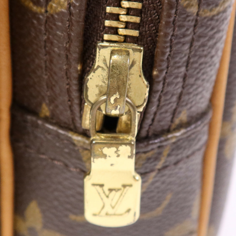 LOUIS VUITTON Monogram Reporter PM金扣肩背袋棕色-7