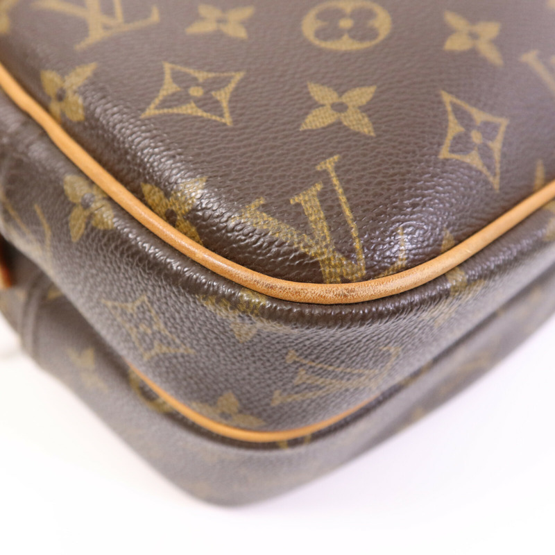 LOUIS VUITTON Monogram Reporter PM金扣肩背袋棕色-13