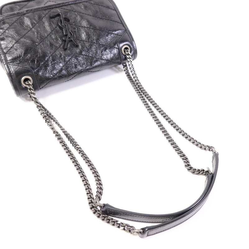 YVES SAINT LAURENT 牛皮皮革Niki Baby鏈帶肩背袋-7