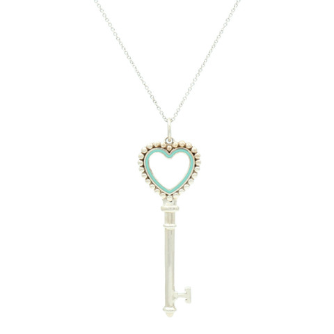 TIFFANY＆CO 925純銀Heart Key Necklace項鍊